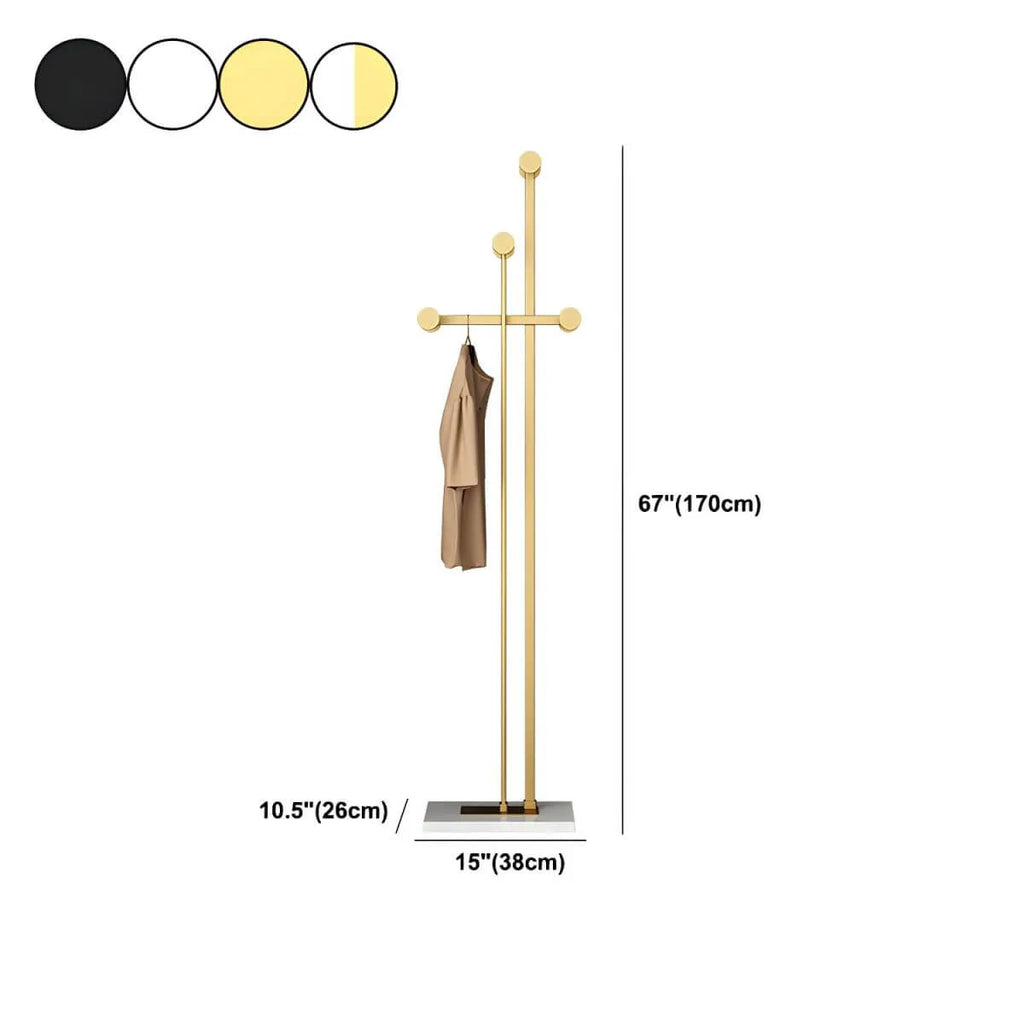 Glam Metallic Branch-Style Coat Rack with Stone Base Dimensions