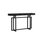 Glam Rectangular Marble Console Table with Metal Frame – Black & Gold