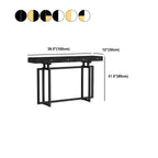 Glam Rectangular Marble Console Table with Metal Frame – Black & Gold Dimensions