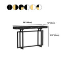 Glam Rectangular Marble Console Table with Metal Frame – Black & Gold Dimensions