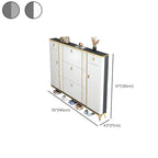 Glam Shoe Storage Cabinet in Dark Grey & White with Adjustable Shelves Dimensions