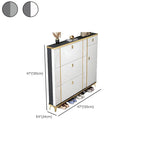 Glam Shoe Storage Cabinet in Dark Grey & White with Adjustable Shelves Dimensions