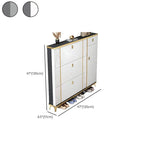 Glam Shoe Storage Cabinet in Dark Grey & White with Adjustable Shelves Dimensions