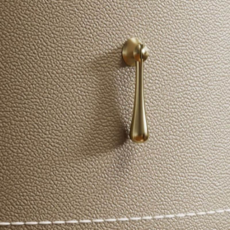 Glam-Style 3-Tier Drawer Storage Nightstand in Off-White Khaki Orange