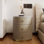 Glam-Style 3-Tier Drawer Storage Nightstand in Off-White Khaki Orange