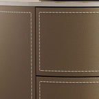 Glam-Style 3-Tier Drawer Storage Nightstand in Off-White Khaki Orange