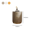 Glam-Style 3-Tier Drawer Storage Nightstand in Off-White Khaki Orange Dimensions