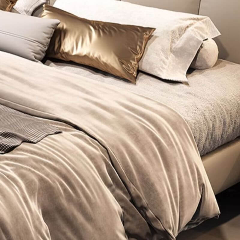 Glam Upholstered Air Pressure Bed with Storage in Grey