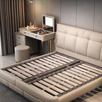 Glam Upholstered Air Pressure Bed with Storage in Grey