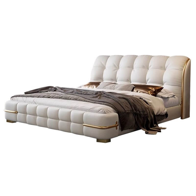 Glam Upholstered Storage Bed with Tufted Headboard and Lift-Up Base