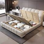 Glam Upholstered Storage Bed with Tufted Headboard and Lift-Up Base