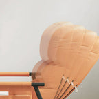 Glam Upholstered Tufted Recliner Rocking Chair with Faux Leather
