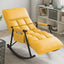 Glam Upholstered Tufted Recliner Rocking Chair with Faux Leather