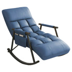 Glam Upholstered Tufted Recliner Rocking Chair with Faux Leather
