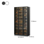 Glam White Shoe Cabinet with Frosted Glass Doors & LED Lighting Dimensions