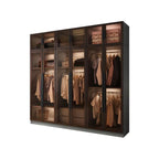 Glass Front Gray Wardrobe Armoire Series With Soft-Close Storage