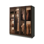 Glass Front Gray Wardrobe Armoire Series With Soft-Close Storage