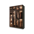 Glass Front Gray Wardrobe Armoire Series With Soft-Close Storage