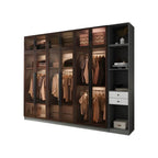 Glass Front Gray Wardrobe Armoire Series With Soft-Close Storage