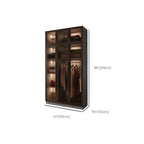 Glass Front Gray Wardrobe Armoire Series With Soft-Close Storage Dimensions