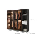 Glass Front Gray Wardrobe Armoire Series With Soft-Close Storage Dimensions
