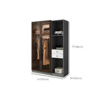 Glass Front Gray Wardrobe Armoire Series With Soft-Close Storage Dimensions