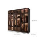 Glass Front Gray Wardrobe Armoire Series With Soft-Close Storage Dimensions