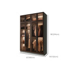 Glass Front Gray Wardrobe Armoire Series With Soft-Close Storage Dimensions