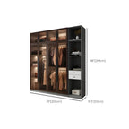 Glass Front Gray Wardrobe Armoire Series With Soft-Close Storage Dimensions