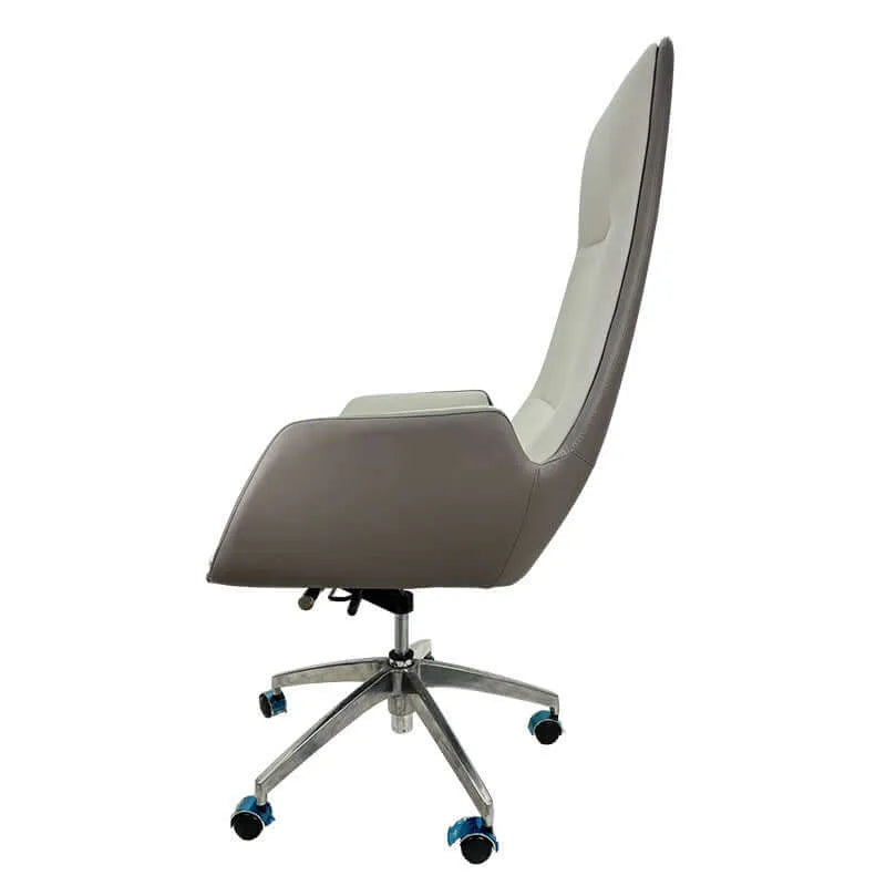 Glide High-Back Leather Office Chair with Dual-Tone Upholstery