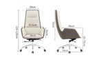 Glide High-Back Leather Office Chair with Dual-Tone Upholstery