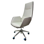 Glide High-Back Leather Office Chair with Dual-Tone Upholstery