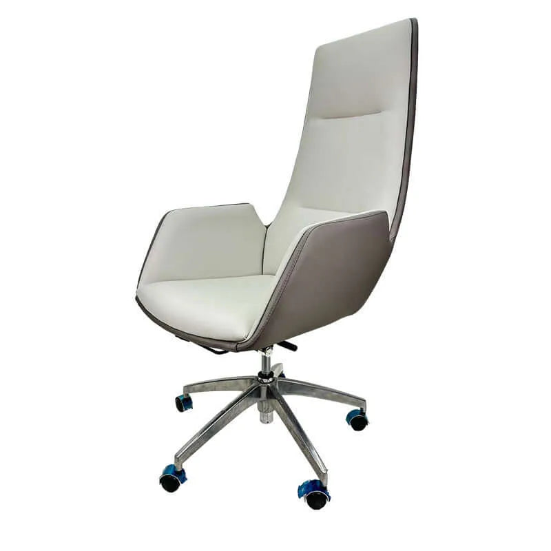 Glide High-Back Leather Office Chair with Dual-Tone Upholstery