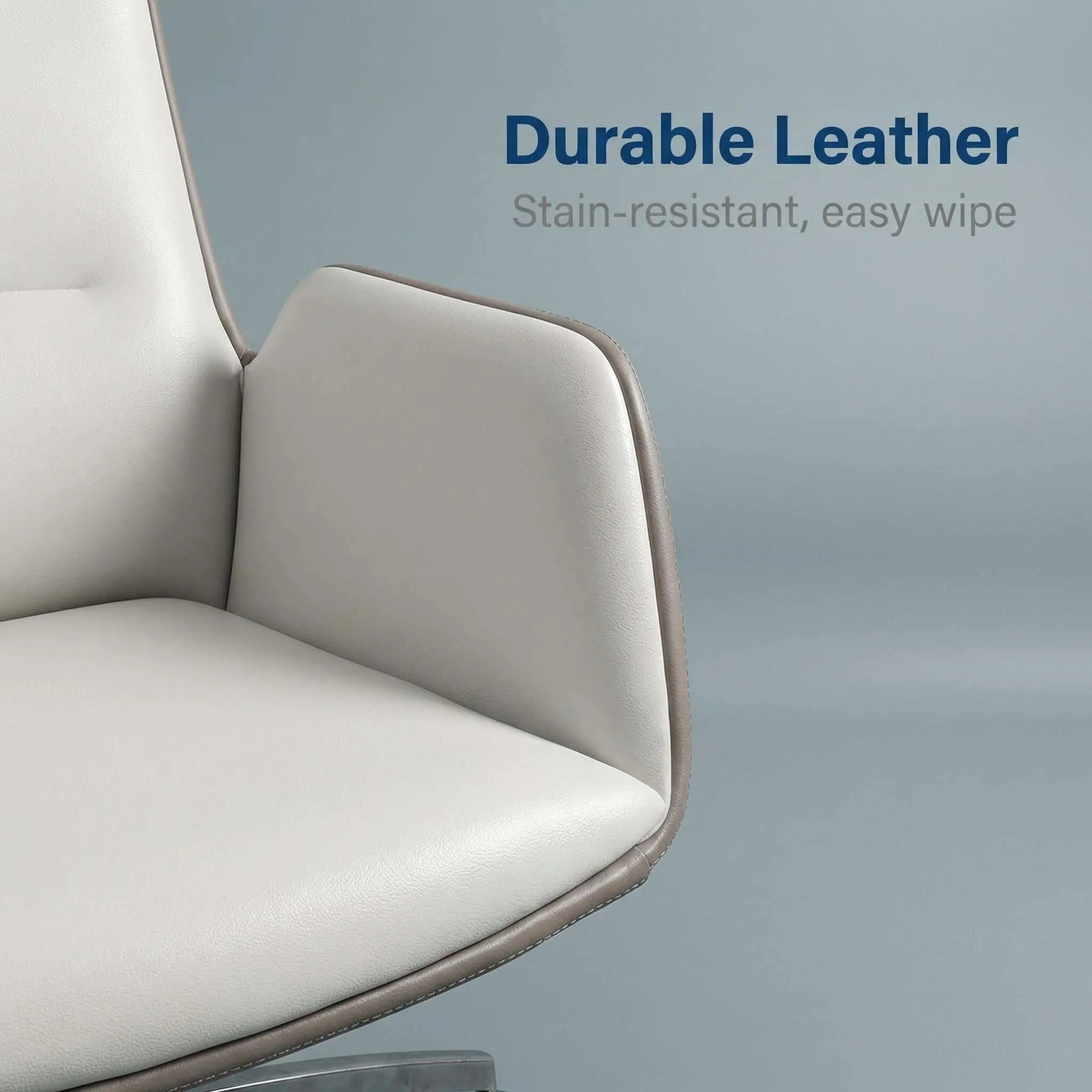 Glide High-Back Leather Office Chair with Dual-Tone Upholstery
