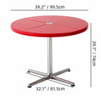 Glossy Red/Black/White/Blue Extendable Table With Hidden Casters and Sculptural Form Dimensions