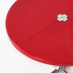 Glossy Red/Black/White/Blue Extendable Table With Hidden Casters and Sculptural Form