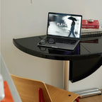 Glossy Red/Black/White/Blue Extendable Table With Hidden Casters and Sculptural Form