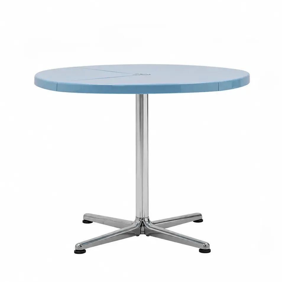 Glossy Red/Black/White/Blue Extendable Table With Hidden Casters and Sculptural Form