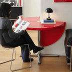 Glossy Red/Black/White/Blue Extendable Table With Hidden Casters and Sculptural Form Main Product Image