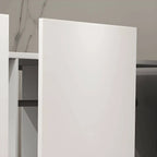 Glossy White Wall-Mounted Wardrobe System With Display Shelves