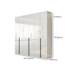 Glossy White Wall-Mounted Wardrobe System With Display Shelves Dimensions