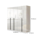 Glossy White Wall-Mounted Wardrobe System With Display Shelves Dimensions