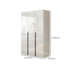 Glossy White Wall-Mounted Wardrobe System With Display Shelves Dimensions