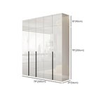 Glossy White Wall-Mounted Wardrobe System With Display Shelves Dimensions