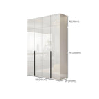 Glossy White Wall-Mounted Wardrobe System With Display Shelves Dimensions
