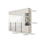 Glossy White Wall-Mounted Wardrobe System With Display Shelves Dimensions