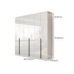 Glossy White Wall-Mounted Wardrobe System With Display Shelves Dimensions