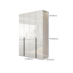 Glossy White Wall-Mounted Wardrobe System With Display Shelves Dimensions