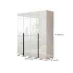 Glossy White Wall-Mounted Wardrobe System With Display Shelves Dimensions
