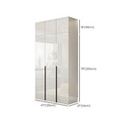 Glossy White Wall-Mounted Wardrobe System With Display Shelves Dimensions